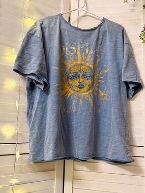 Witchy Celestial Blue Graphic Sun Tee